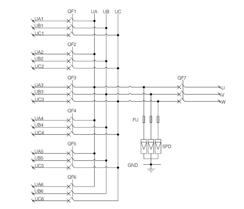 Kotak penggabung PV SHLX-AC6/1 AC