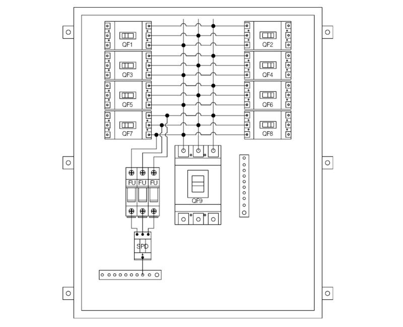 Kotak penggabung PV SHLX-AC8/1 AC